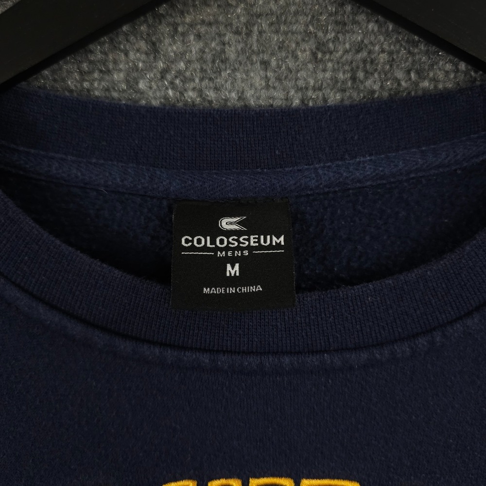 West Virginia Mountaineers Sweatshirt Mens Medium Blue Embroidered Colosseum - Picture 3 of 14